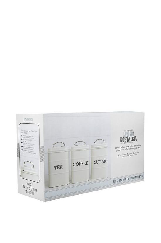 Living Nostalgia Antique Cream Tea, Coffee and Sugar Canisters in Gift Box, Steel 3