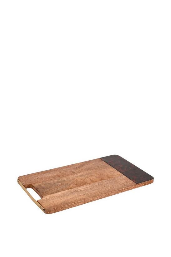 Artesa Mango Wood Rectangular Serving Platter with Tortoiseshell Resin Edge 5