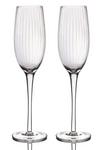 BarCraft Set of 2 Handmade Ribbed Champagne Flutes in Gift Box thumbnail 3