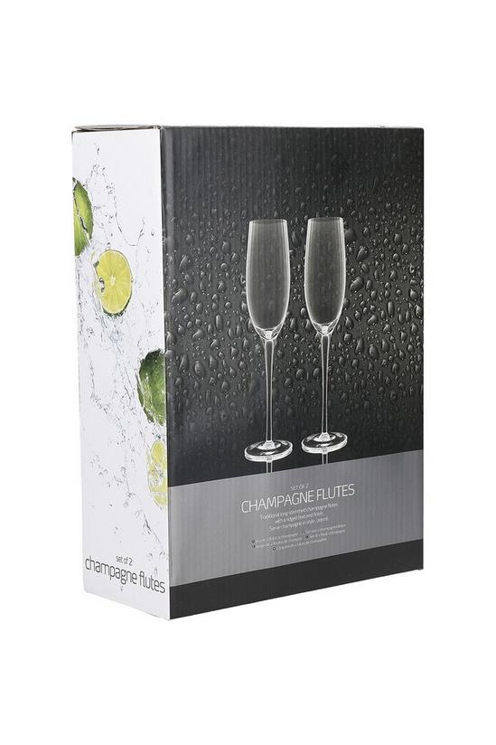 BarCraft Set of 2 Handmade Ribbed Champagne Flutes in Gift Box 4
