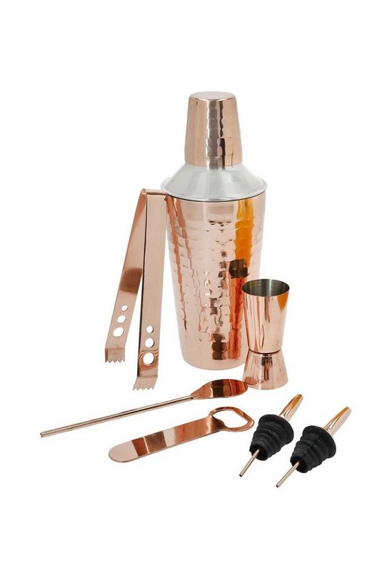BarCraft 7-Piece Copper Cocktail Shaker Set in Gift Box, Stainless Steel 1