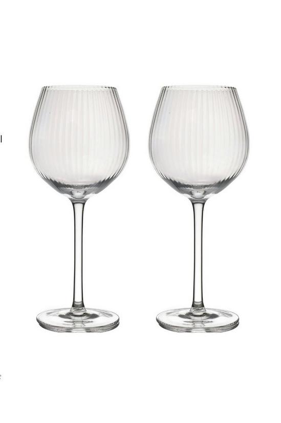 BarCraft Set of 2 Handmade Ribbed Gin Glasses in Gift Box 3