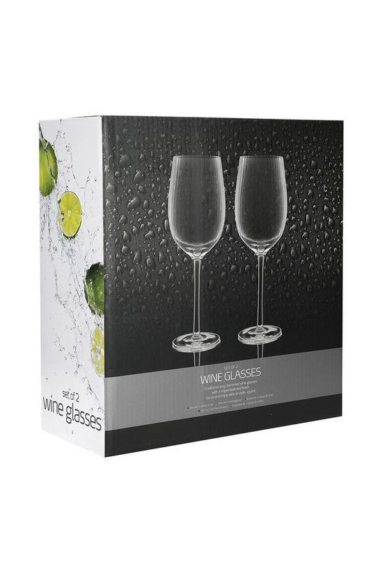 BarCraft Set of 2 Large Ribbed Wine Glasses in Gift Box 4