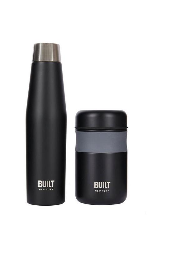 BUILT New York Apex Insulated Water Bottle & Food Flask Set, Black 1