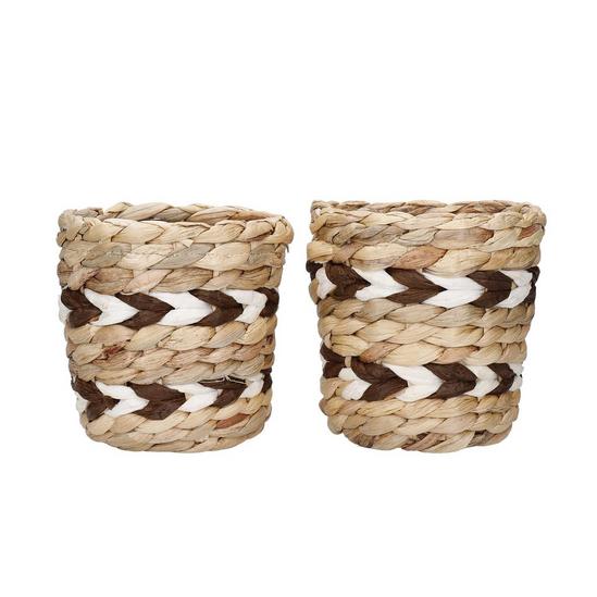 Planters | Water Hyacinth Planters, Set of 2, Striped Design | KitchenCraft