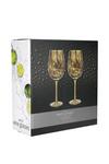 BarCraft Set of 2 Tortoiseshell Patterned Wine Glasses in Gift Box thumbnail 4