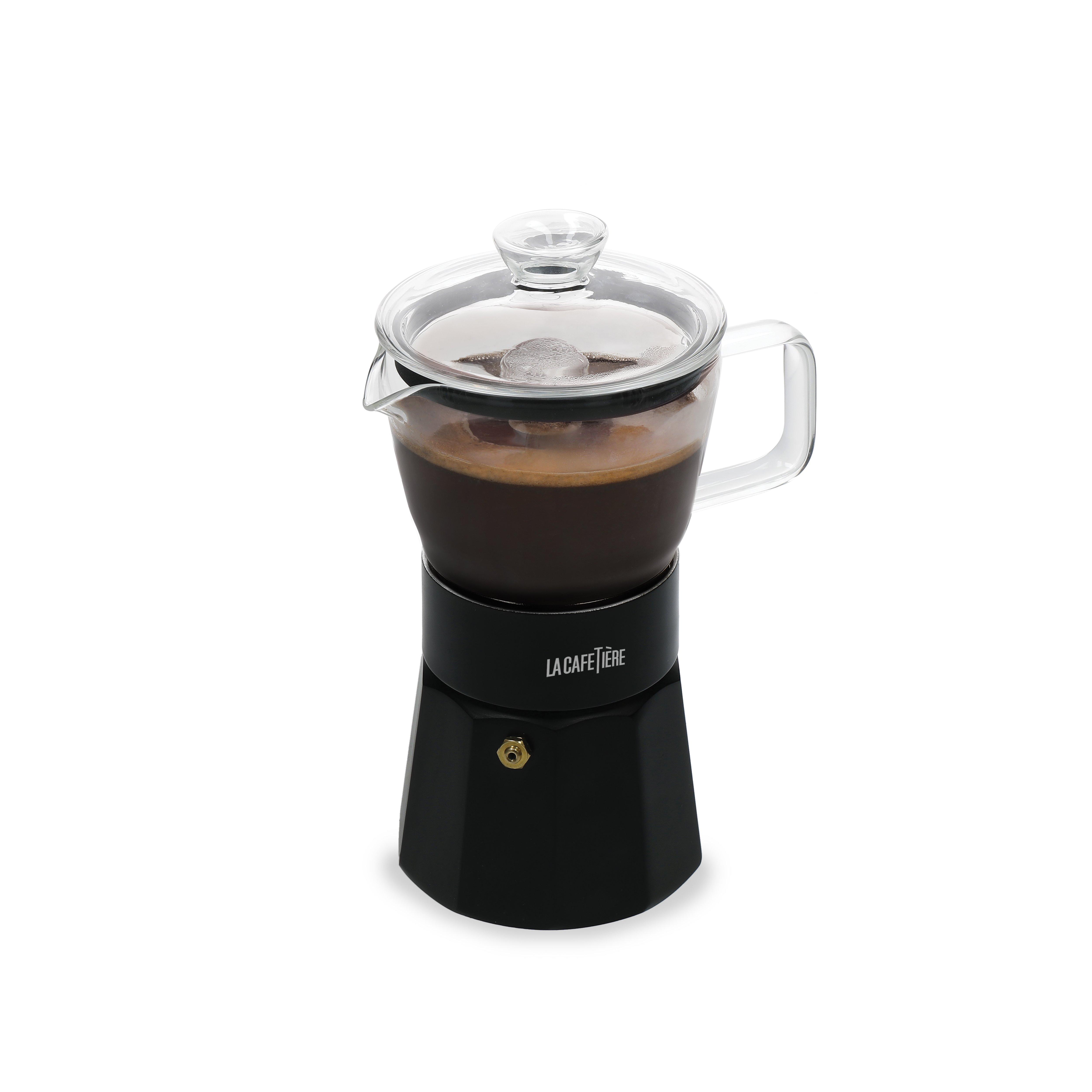 Glass Espresso Maker, Black, 6 cup