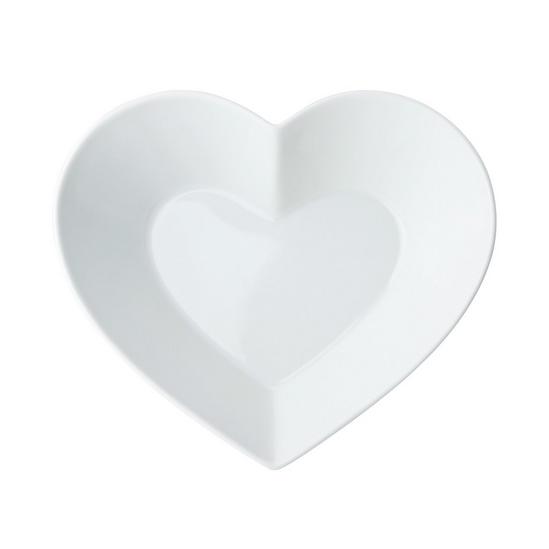 Mikasa Chalk Large Heart Porcelain Serving Bowl, 21cm, White 1