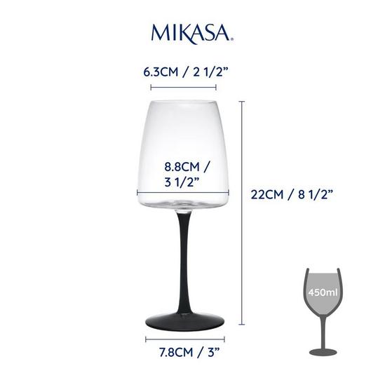Mikasa Palermo Crystal Red Wine Glasses, Set of 4, 450ml 3