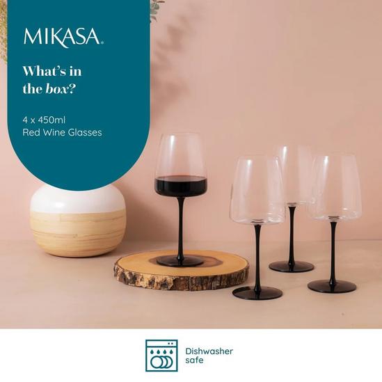 Mikasa Palermo Crystal Red Wine Glasses, Set of 4, 450ml 5