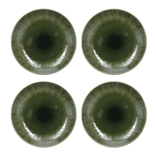 Mikasa Jardin Stoneware Dinner Plates, Set of 4, 27cm, Green 2