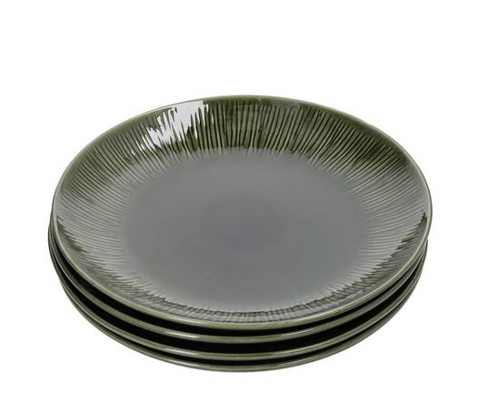 Mikasa Jardin Stoneware Dinner Plates, Set of 4, 27cm, Green 4