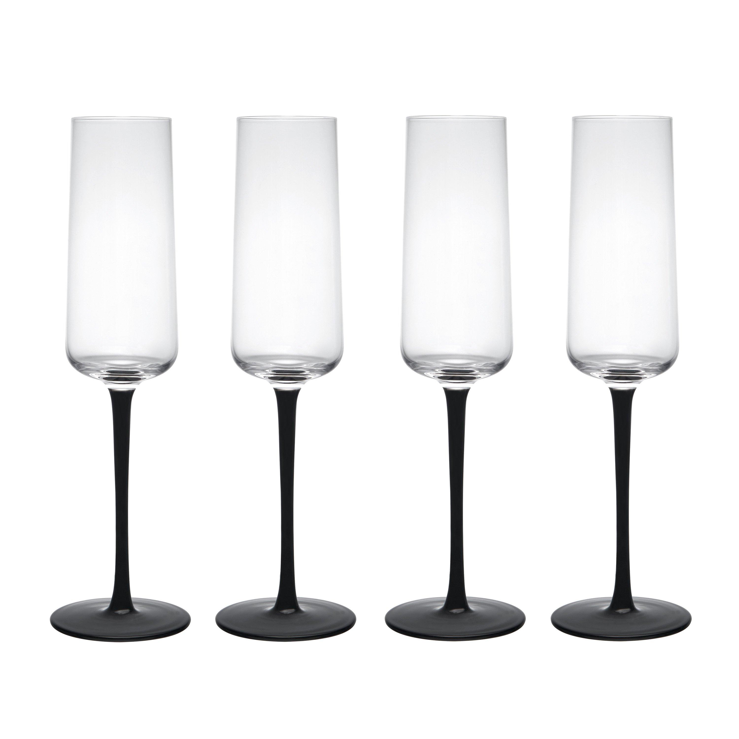 Palermo Crystal Champagne Flutes, Set of 4, 250ml