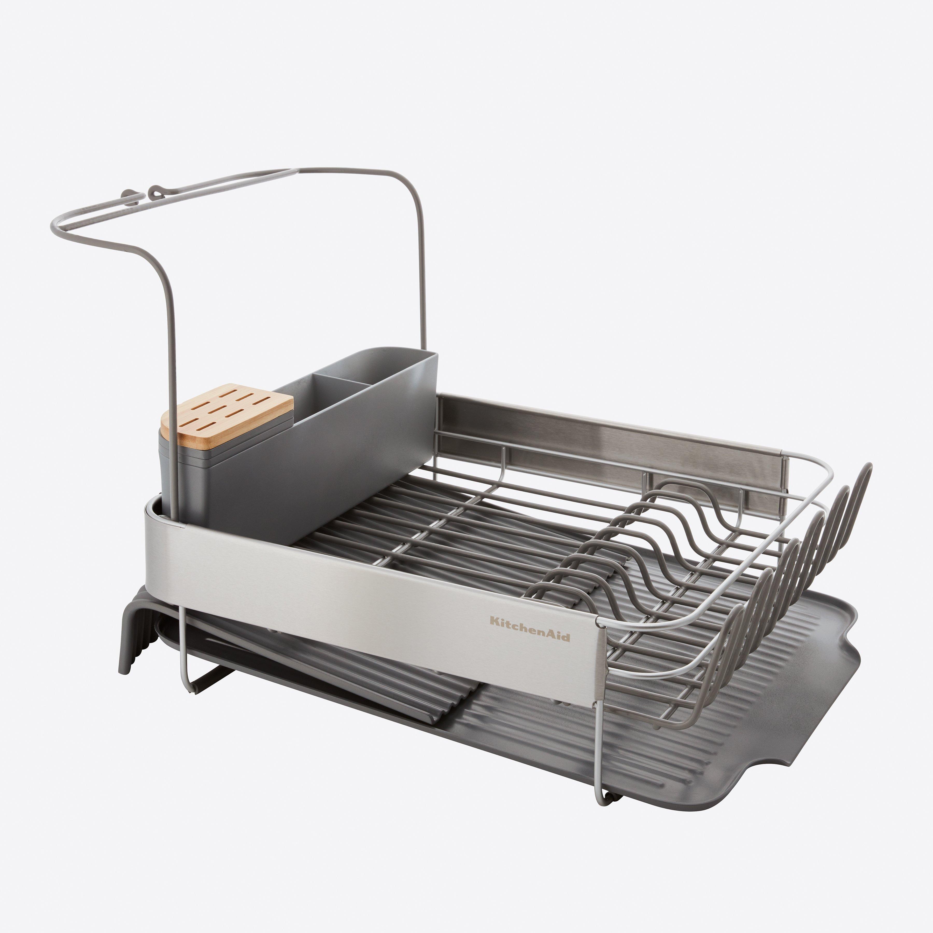 Expandable Dish-Drying Rack with Glassware Attachment