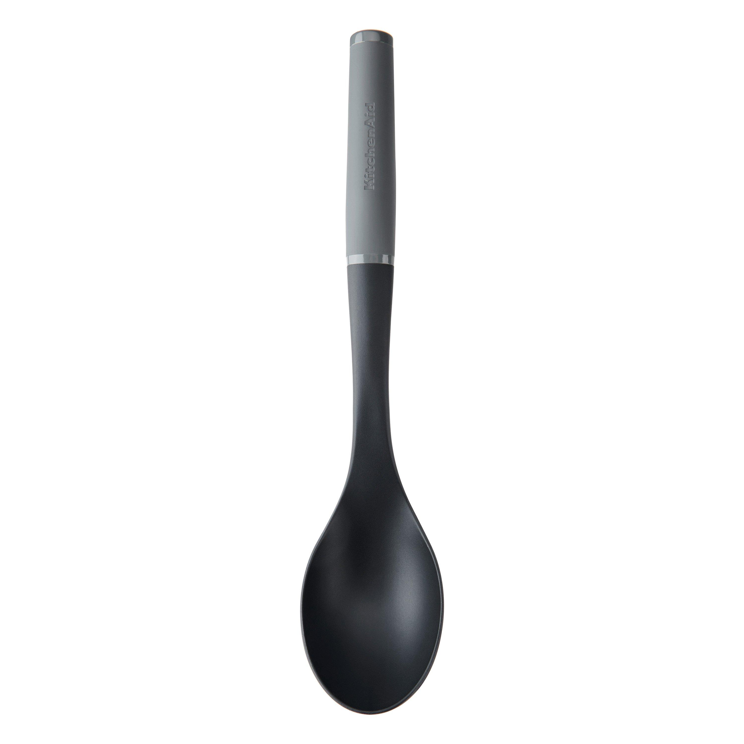 soft grip basting spoon - charcoal grey