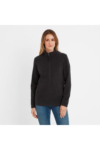  Lands End Womens Full Zip Fleece Jacket Black Tall Small