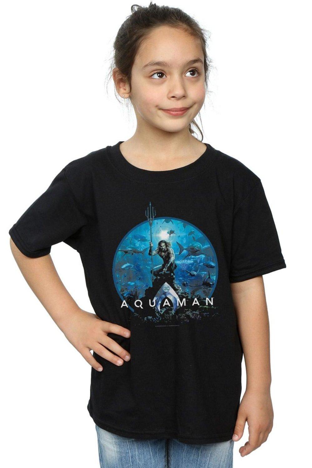 Aquaman Circle Poster Cotton T-Shirt