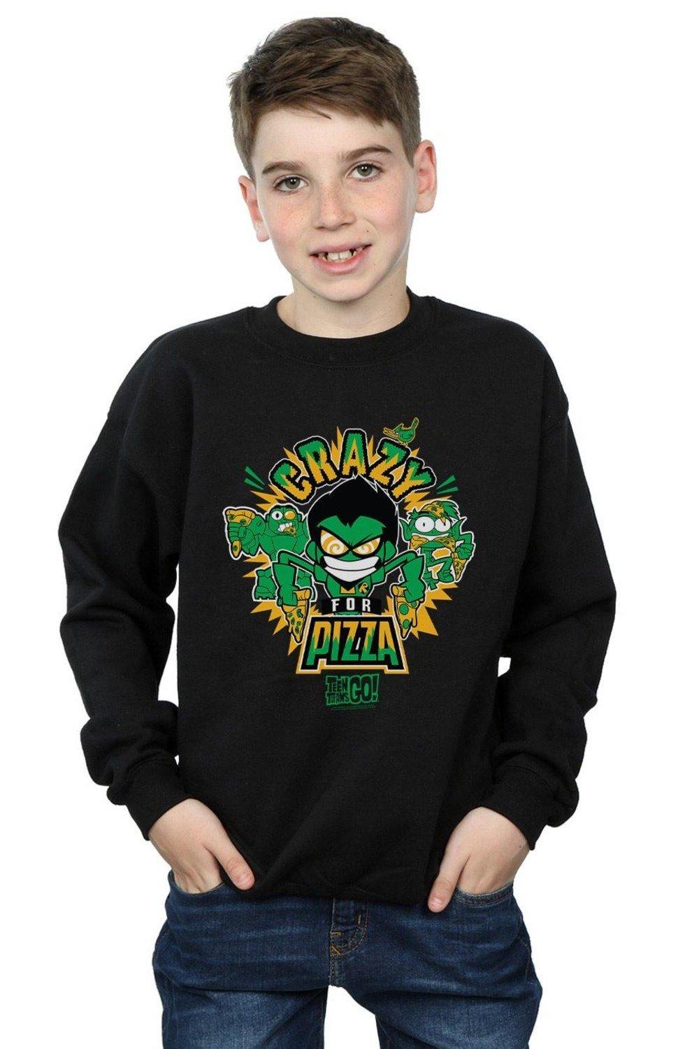 Teen Titans Go Crazy For Pizza Sweatshirt