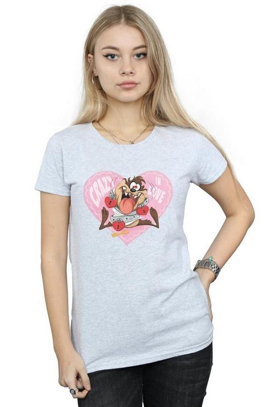 Looney Tunes Taz Valentine´s Day Crazy In Love Cotton T-Shirt 1