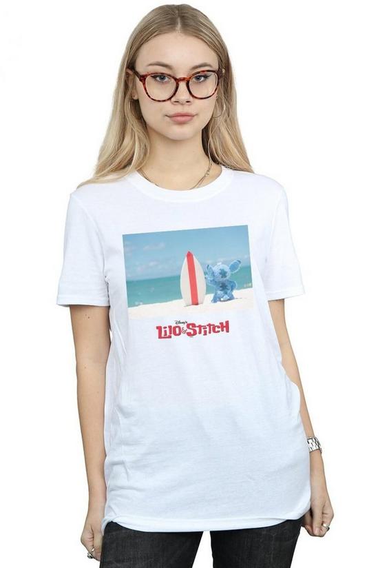 Disney Lilo And Stitch Surf Beach Cotton Boyfriend T-Shirt 1