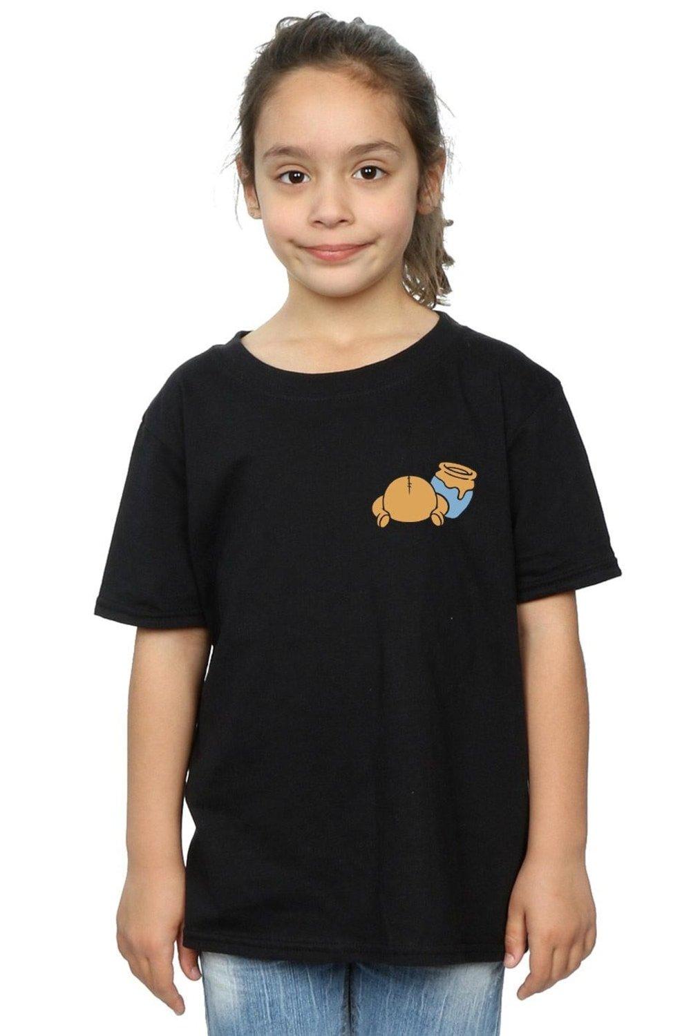 Winnie The Pooh Backside Breast Print Cotton T-Shirt