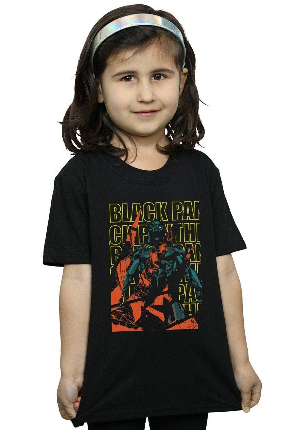 Avengers Black Panther Collage Cotton T-Shirt