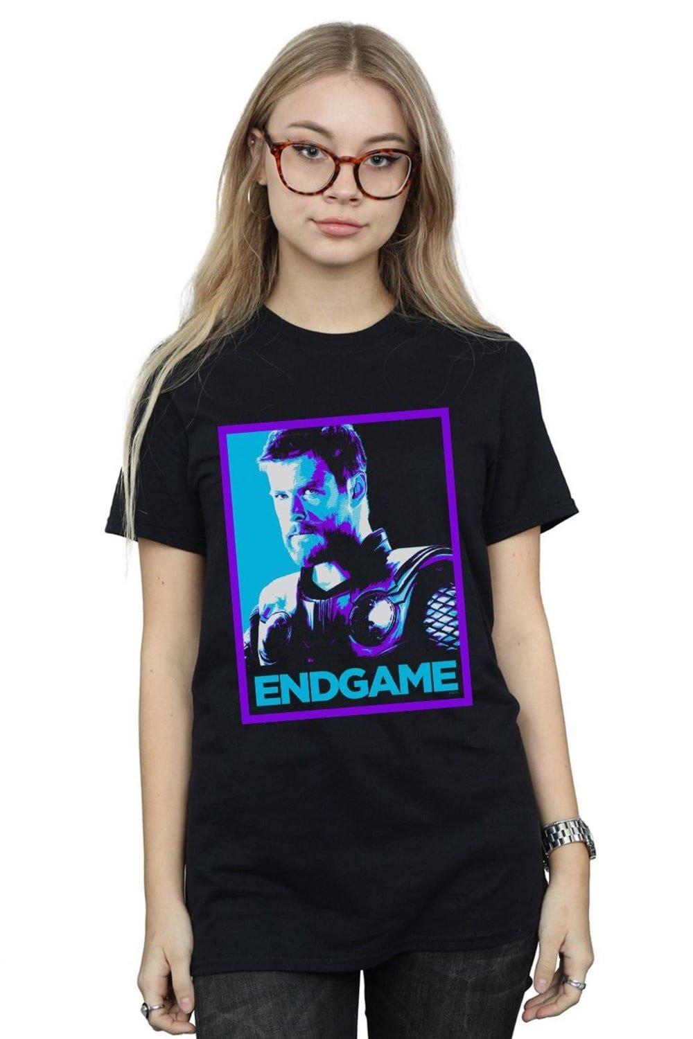 Avengers Endgame Thor Poster Cotton Boyfriend T-Shirt