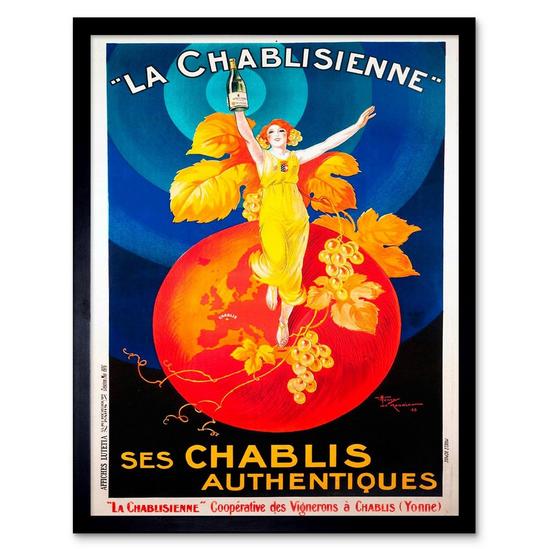 Artery8 Wall Art Print Chabis Wine French Vintage Advert La Chablisienne Artistic Multicoloured Poster Art Framed 1