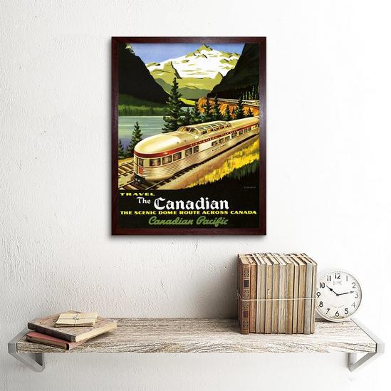 Artery8 Train Rail Scenic Route Landscape Mountain Lake Canada Southern Pacific Vintage Travel Ad Art Print Framed Poster Wall Decor 12x16 inch 2