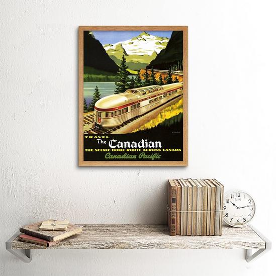 Artery8 Train Rail Scenic Route Landscape Mountain Lake Canada Southern Pacific Vintage Travel Ad Art Print Framed Poster Wall Decor 12x16 inch 2