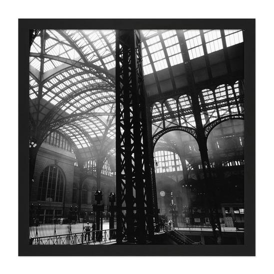 Artery8 Abbott Penn Station Interior New York Old Photo Square Framed Wall Art Print Picture 16X16 Inch 1