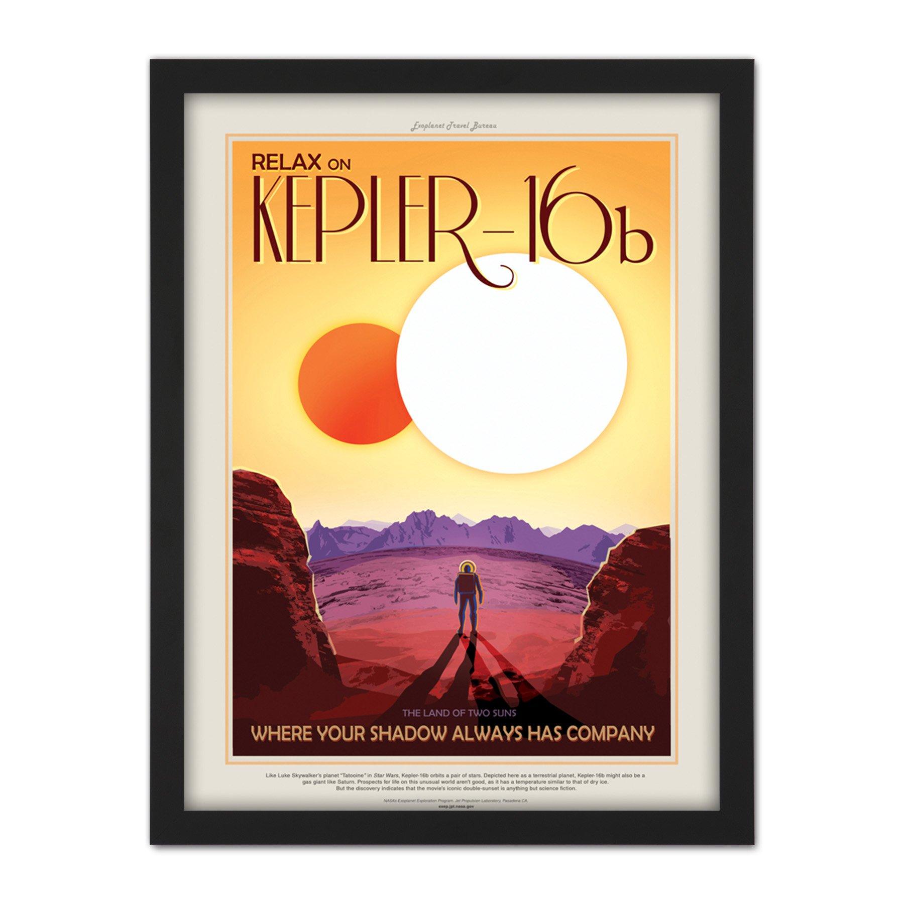 Kepler-16b Relax Land Two Suns NASA Space Tours Travel Large Framed Wall Decor Art Print