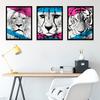 Wee Blue Coo Wall Art Print Contemporary Bold Fierce Cats Lion Cheetah Tiger Black Framed Poster Pack of 3 thumbnail 3