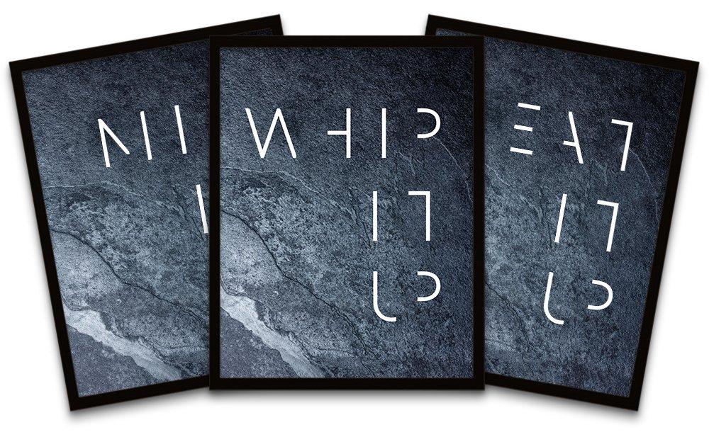 Slate Kitchen Mix Whip Eat It Up Black Framed Wall Art Print Poster Home Decor Premium Pack of 3