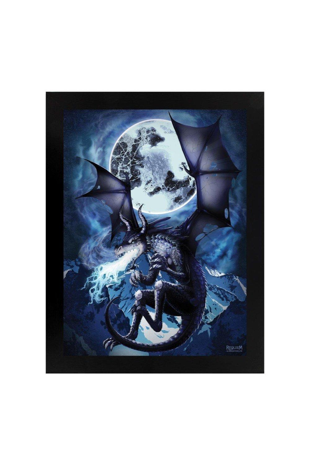 Photos - Painting Wyvern Flames Wooden Framed Print