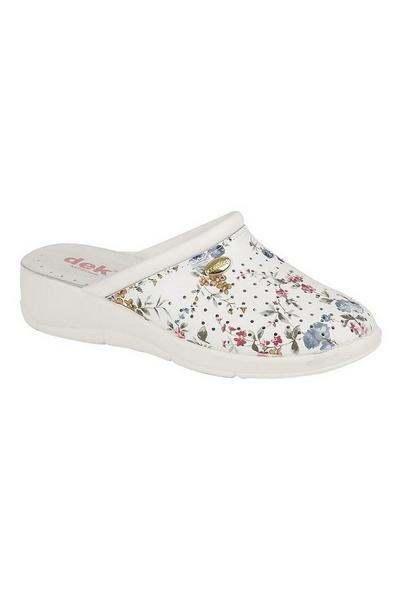 Floral Coated Leather Clog