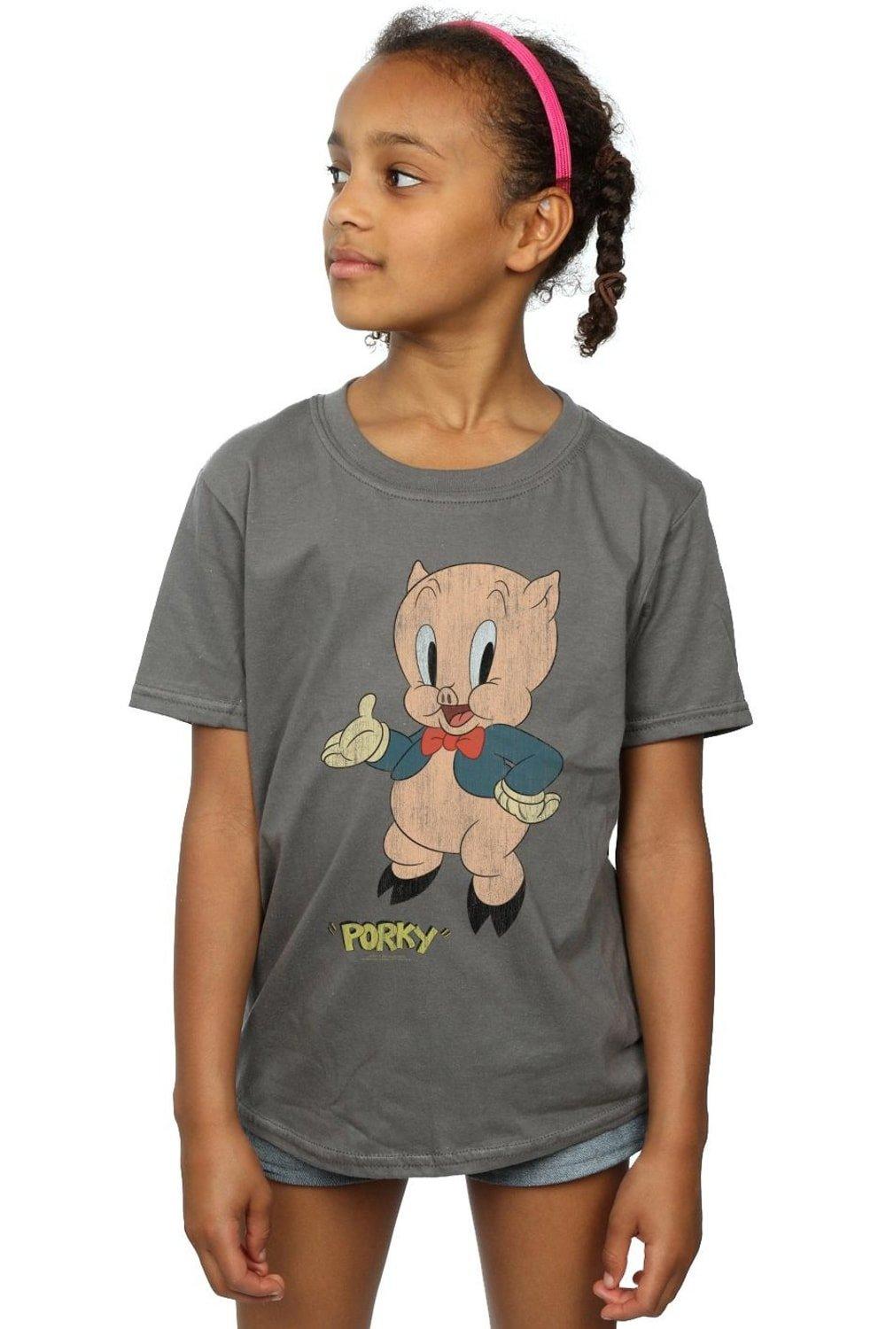 Porky Pig Distressed Cotton T-Shirt