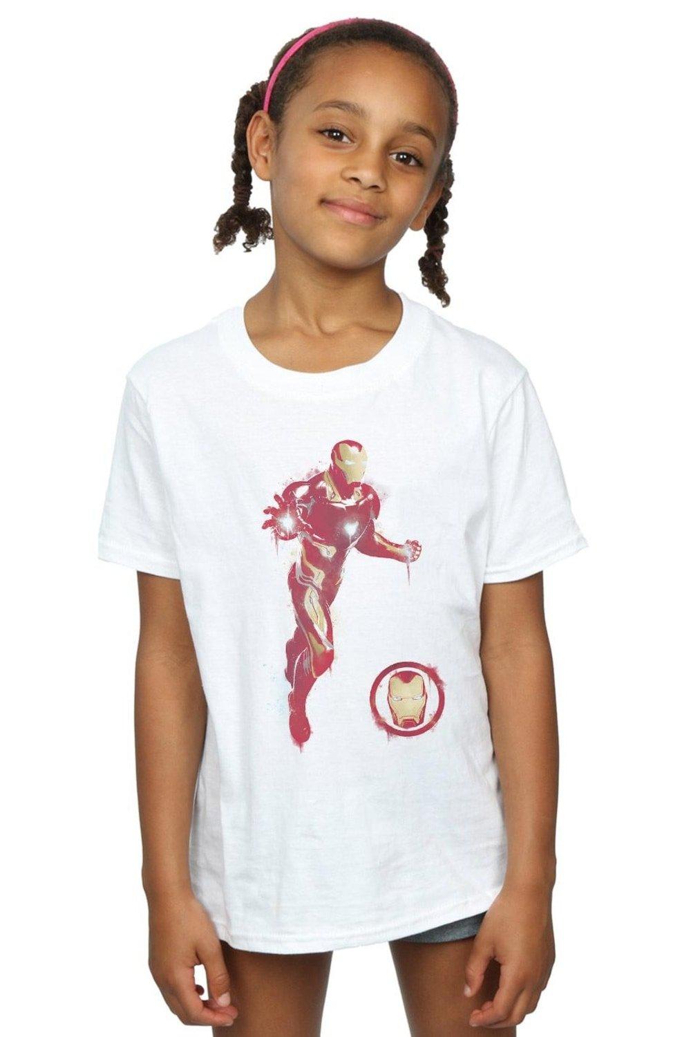 Avengers Endgame Painted Iron Man Cotton T-Shirt