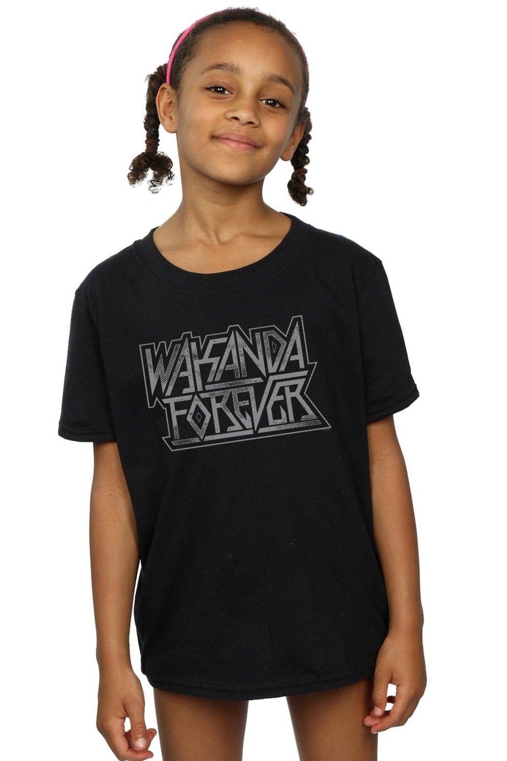 Wakanda Forever Logo Cotton T-Shirt