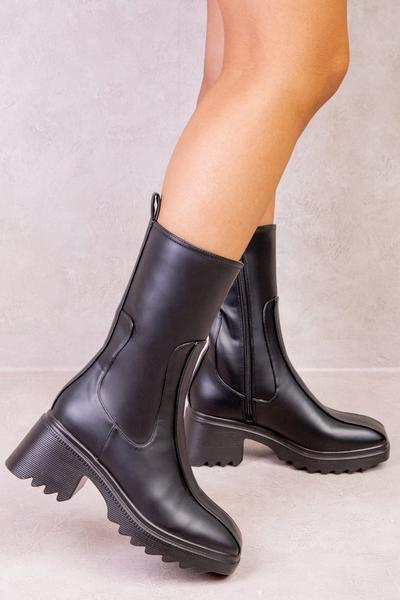 'Violet' Chunky Block Heel Chelsea Boots