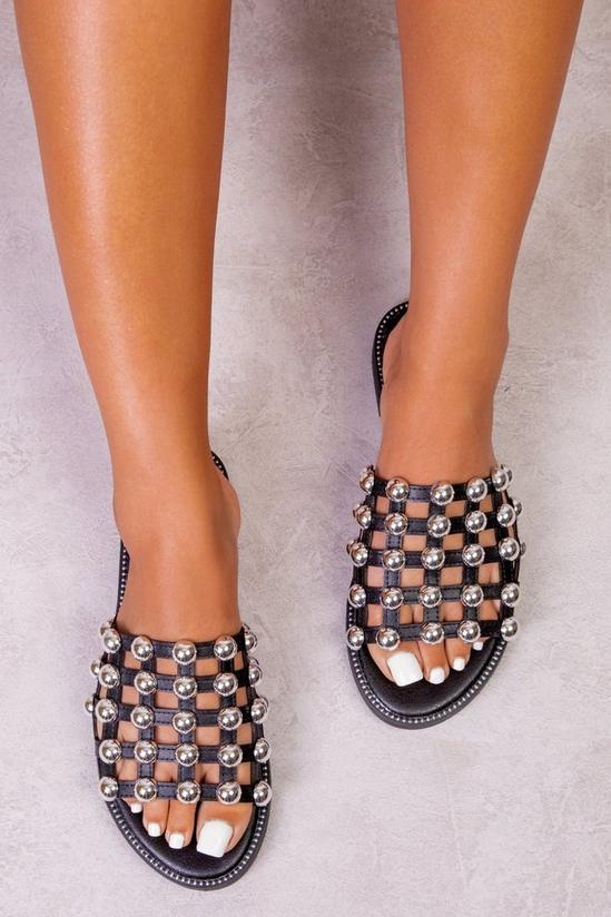 Where's That From 'Kellie' Wide Fit Slider Sandals With Caged Studded Detailing 4