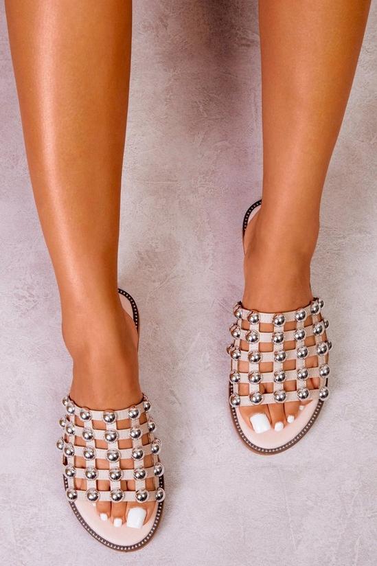 Where's That From 'Kellie' Wide Fit Slider Sandals With Caged Studded Detailing 2