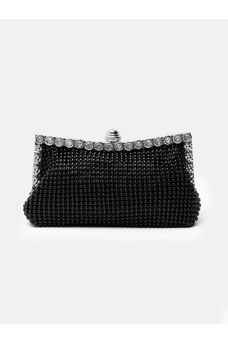 Product 'Caroline' Crystal Embellished Evening Clutch Bag Black