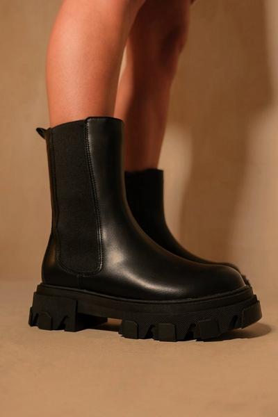 'Everly' Chunky Chelsea Calf Boot