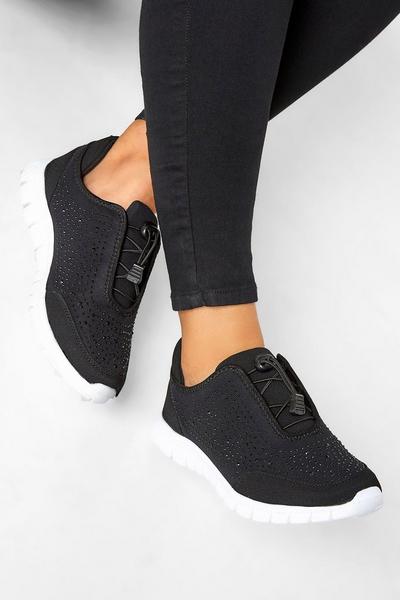 Wide and Extra Wide Fit Embellished Drawcord Trainers