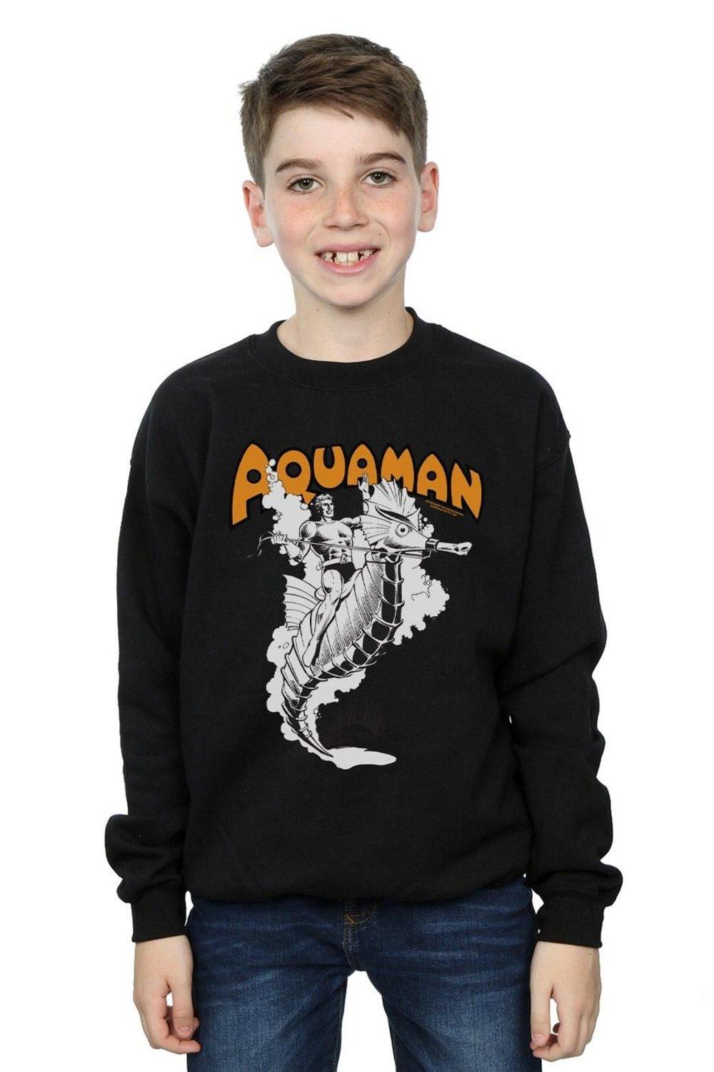 Aquaman Mono Action Pose Sweatshirt