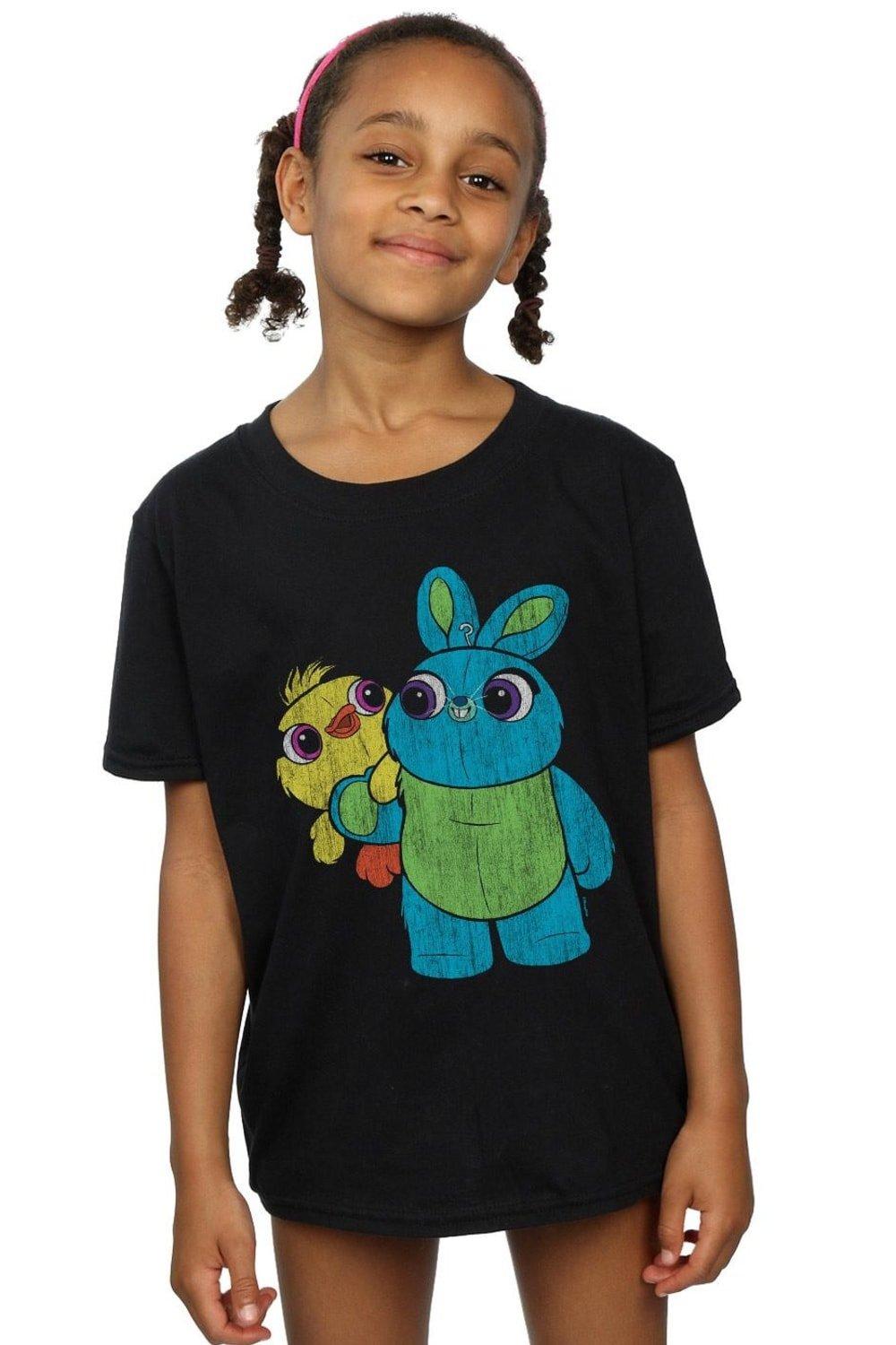 Toy Story 4 Ducky And Bunny Distressed Pose Cotton T-Shirt