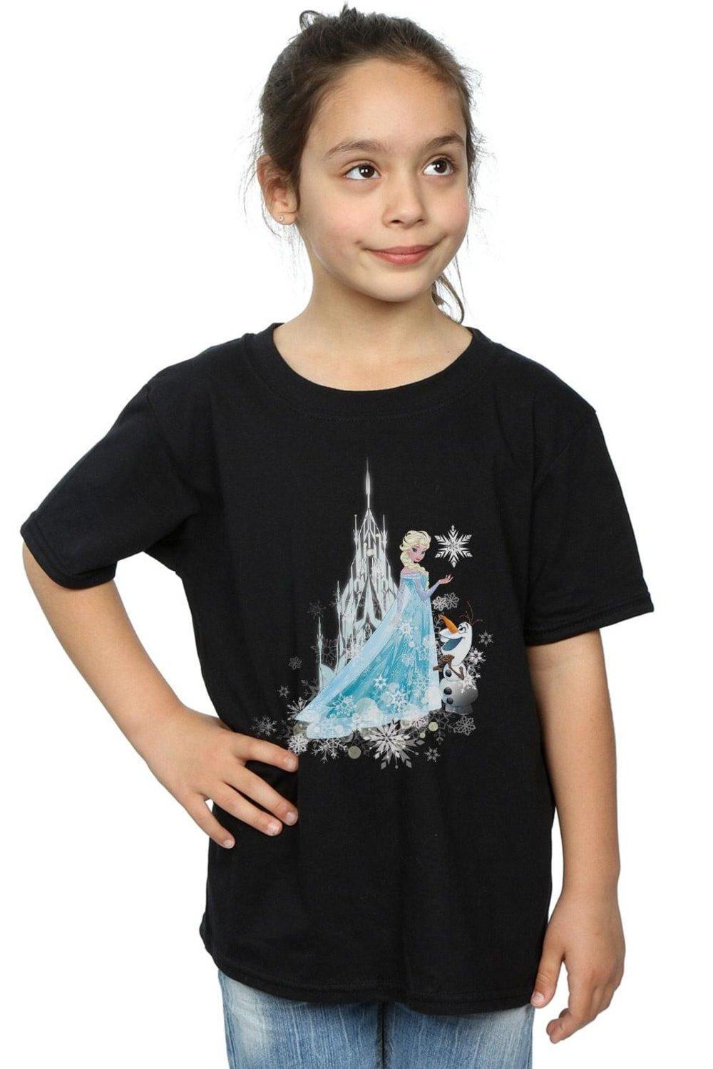 Frozen Elsa And Olaf Winter Magic Cotton T-Shirt