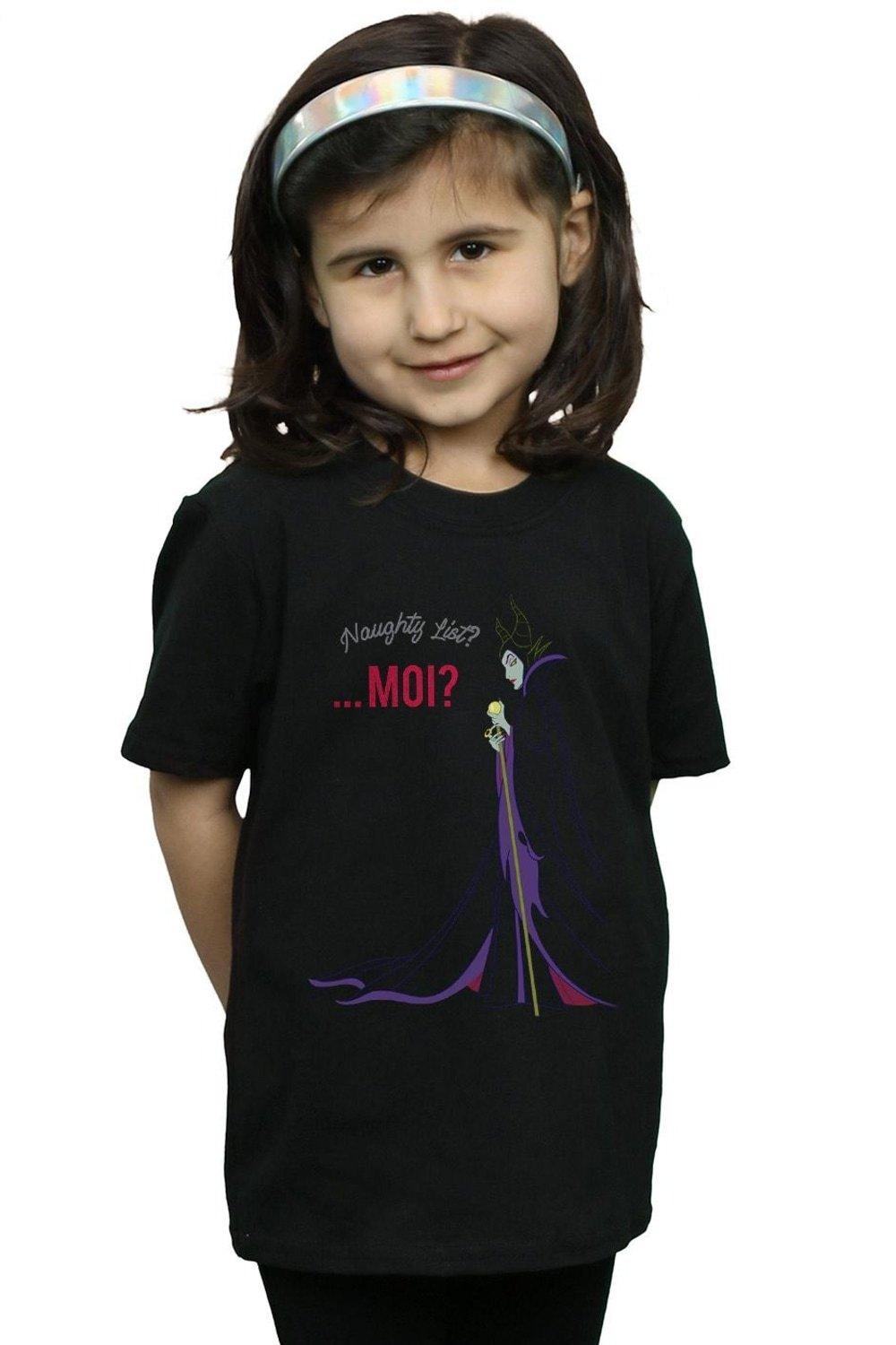 Maleficent Christmas Naughty List Cotton T-Shirt