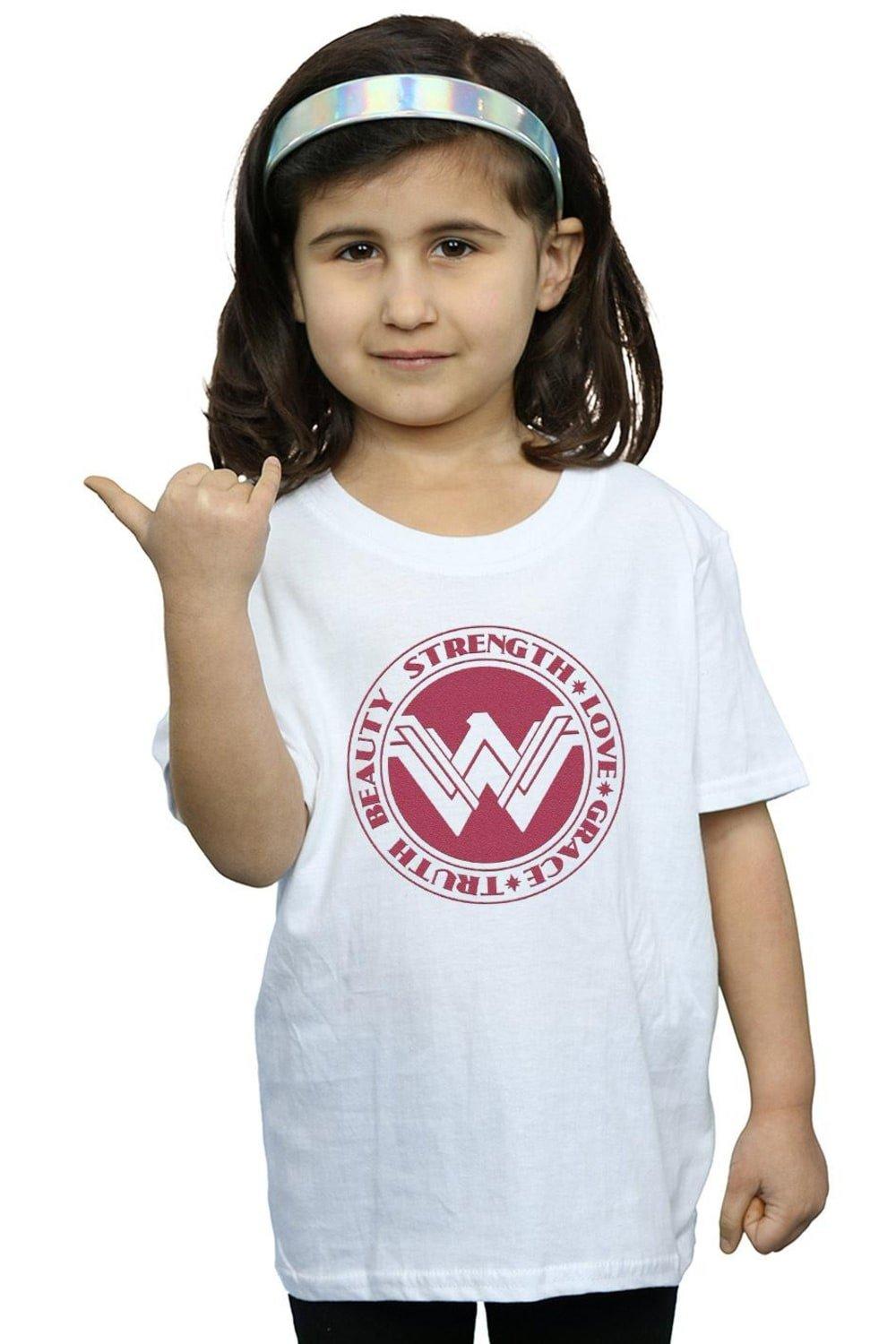 Wonder Woman Beauty Strength Love Cotton T-Shirt